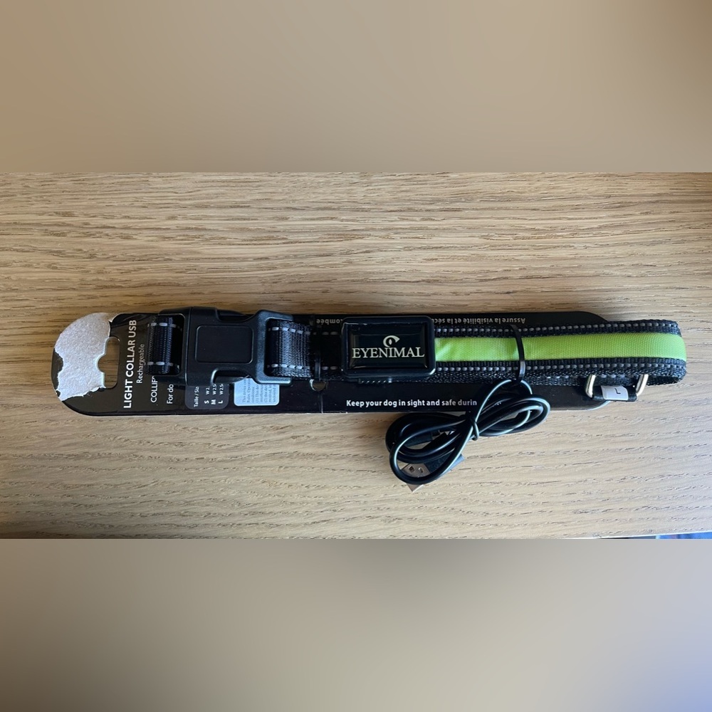Green Light USB Dog Collar NEW
